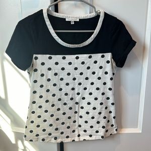 Skies Are Blue black and white polka dot shirt size xsp